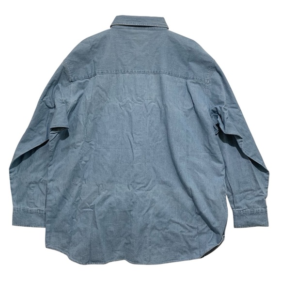 Vintage 1250 North Men's Blue Denim Long Sleeve Shirt Super Bowl XXV Size XXL - Picture 2 of 5